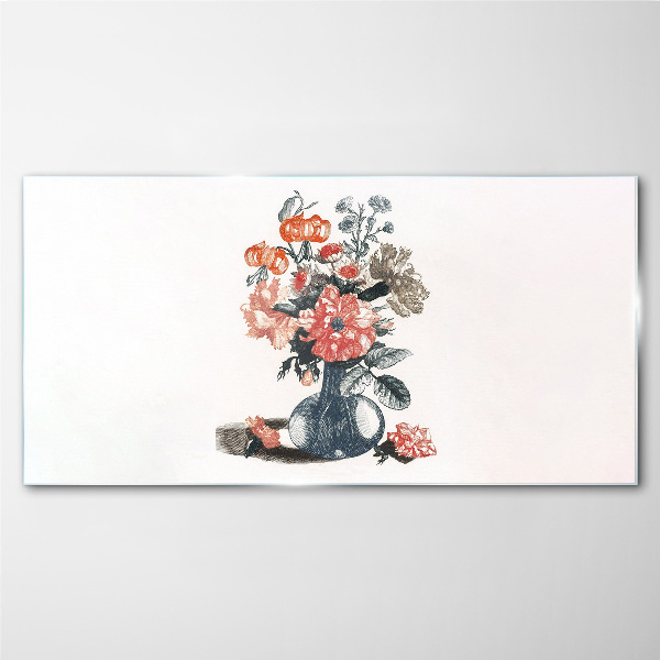 Tableau en verre Composition florale dans un vase