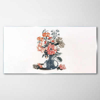 Tableau en verre Composition florale dans un vase