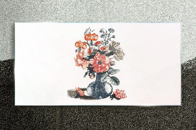 Tableau en verre Composition florale dans un vase