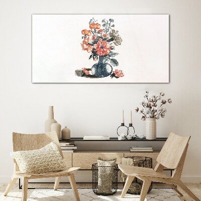 Tableau en verre Composition florale dans un vase