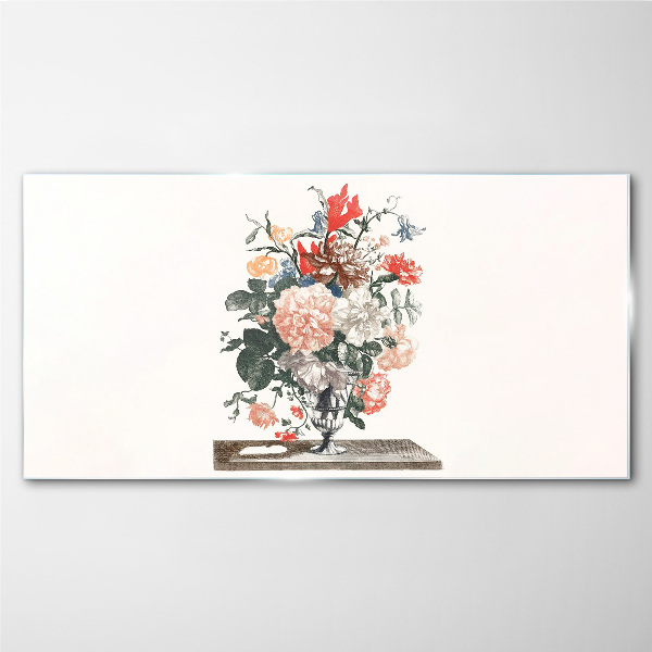 Tableau en verre Composition florale dans un vase