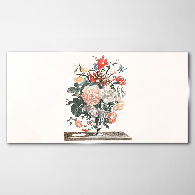 Tableau en verre Composition florale dans un vase