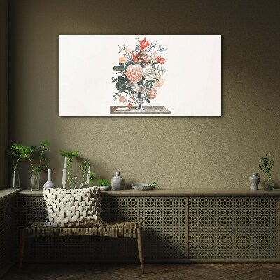 Tableau en verre Composition florale dans un vase