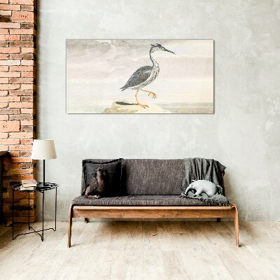 Tableau imprimé sur verre Un oiseau migrateur sur fond de nature