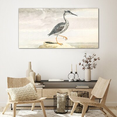 Tableau imprimé sur verre Un oiseau migrateur sur fond de nature