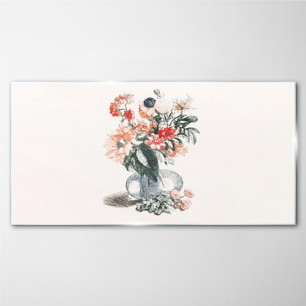 Tableau sur verre Bouquet de fleurs dans un vase