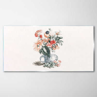 Tableau sur verre Bouquet de fleurs dans un vase