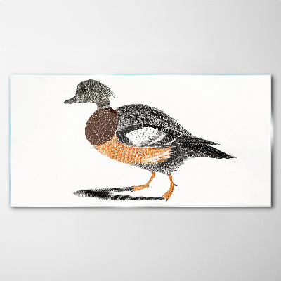 Tableau photo sur verre Canard au style graphique
