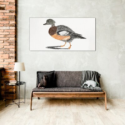 Tableau photo sur verre Canard au style graphique