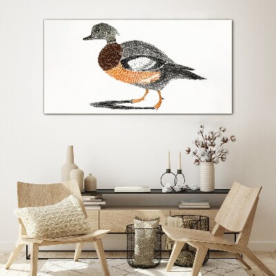 Tableau photo sur verre Canard au style graphique