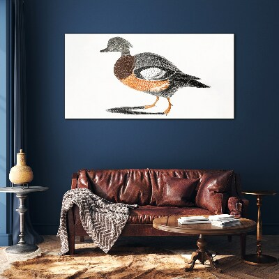 Tableau photo sur verre Canard au style graphique