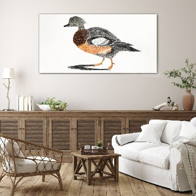 Tableau photo sur verre Canard au style graphique