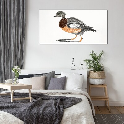 Tableau photo sur verre Canard au style graphique