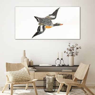 Tableau sur verre Oie volante aux couleurs de la nature
