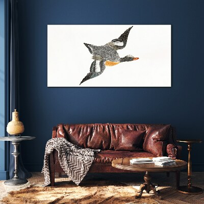Tableau sur verre Oie volante aux couleurs de la nature