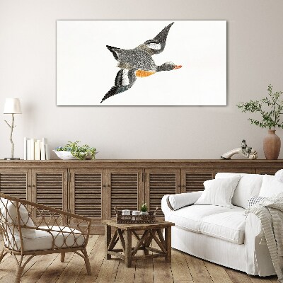 Tableau sur verre Oie volante aux couleurs de la nature