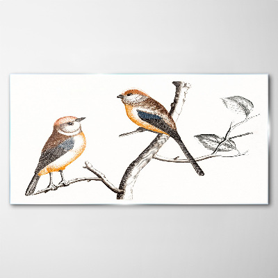 Tableau verre imprimé Oiseaux sur une branche