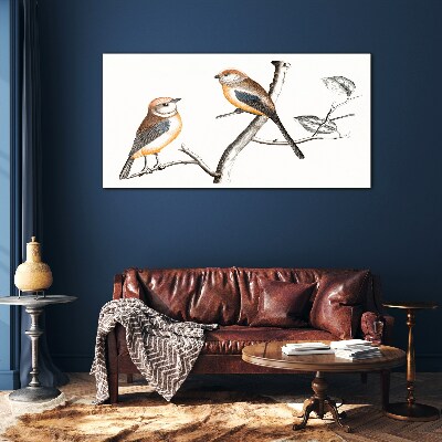 Tableau verre imprimé Oiseaux sur une branche