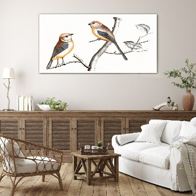 Tableau verre imprimé Oiseaux sur une branche
