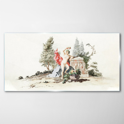 Tableau imprimé sur verre Scène mythologique avec des fruits