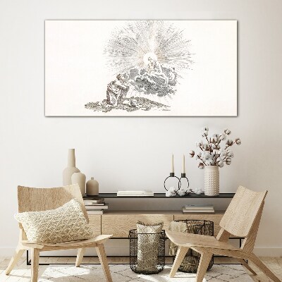 Tableau photo sur verre Prière face à la Divinité