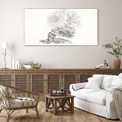 Tableau photo sur verre Prière face à la Divinité