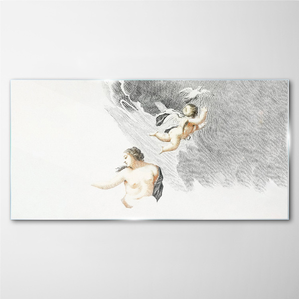 Tableau en verre Des anges dans les nuages