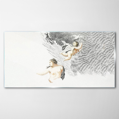 Tableau en verre Des anges dans les nuages