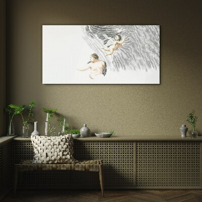 Tableau en verre Des anges dans les nuages