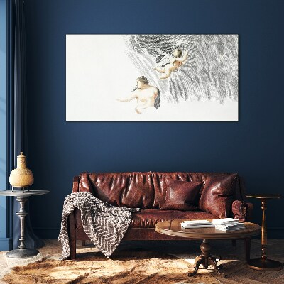 Tableau en verre Des anges dans les nuages