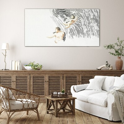 Tableau en verre Des anges dans les nuages