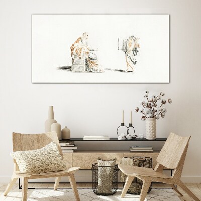 Tableau sur verre Dialogue entre sages