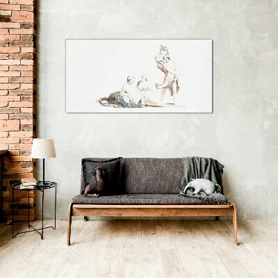 Tableau imprimé sur verre Une scène de la vie artistique