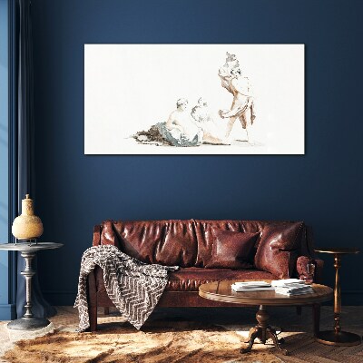 Tableau imprimé sur verre Une scène de la vie artistique