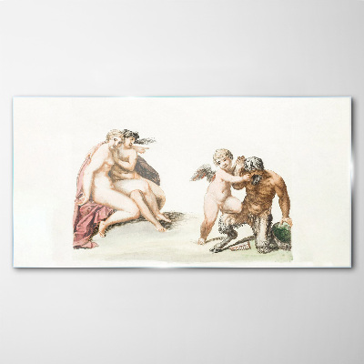 Tableau sur verre Une rencontre mythologique dans la lueur de l'amour