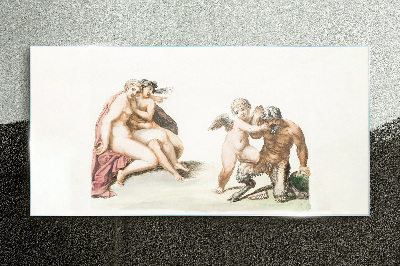 Tableau sur verre Une rencontre mythologique dans la lueur de l'amour