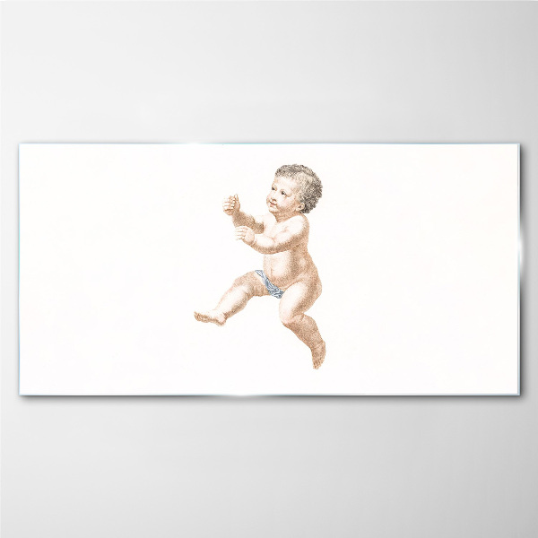 Tableau imprimé sur verre Un bambin joyeux en mouvement