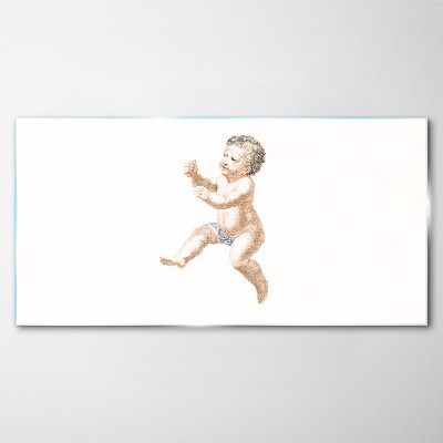 Tableau imprimé sur verre Un bambin joyeux en mouvement