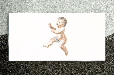 Tableau imprimé sur verre Un bambin joyeux en mouvement