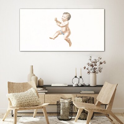 Tableau imprimé sur verre Un bambin joyeux en mouvement