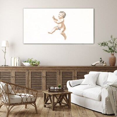 Tableau imprimé sur verre Un bambin joyeux en mouvement