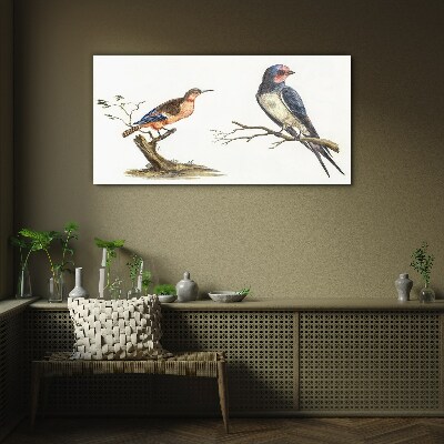 Tableau sur verre Oiseaux sur une branche