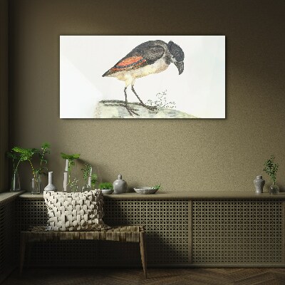 Tableau verre imprimé Un oiseau sur fond naturel