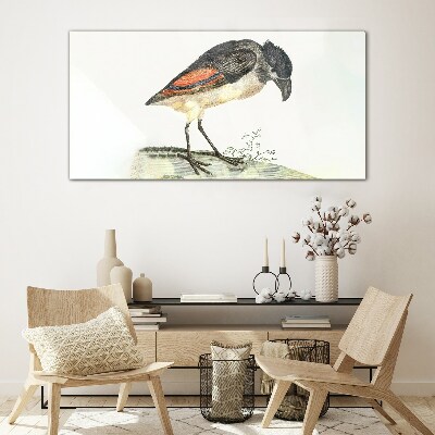 Tableau verre imprimé Un oiseau sur fond naturel