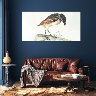 Tableau verre imprimé Un oiseau sur fond naturel