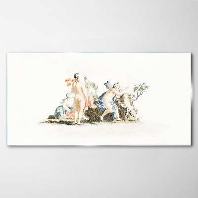 Tableau photo sur verre Scène mythologique aux couleurs pastel