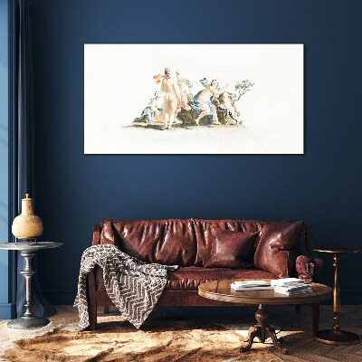 Tableau photo sur verre Scène mythologique aux couleurs pastel