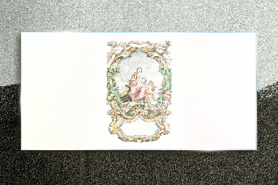 Tableau en verre Une scène romantique dans un cadre décoratif