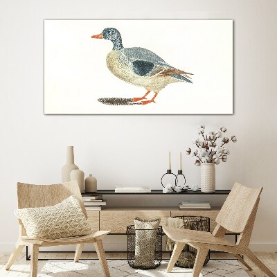 Tableau photo sur verre Canard aux tons pastel