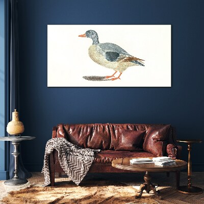 Tableau photo sur verre Canard aux tons pastel
